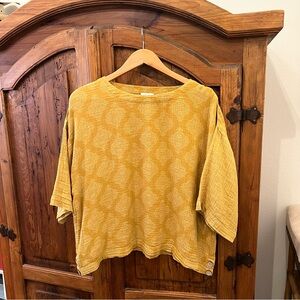 J. Jill Yellow Mixed Pattern Blouse